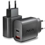 NGS Cargador de pared GaN ERA 30W con USB-C y USB-A, Negro